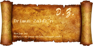 Drimus Zalán névjegykártya